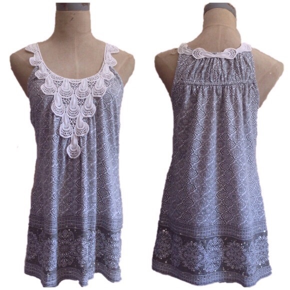 Anthro C Keer Granada Lace Strap Tank Top Sequins - Picture 7 of 7